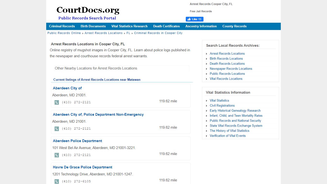 Arrest Records Cooper City, FL - Free Jail Records