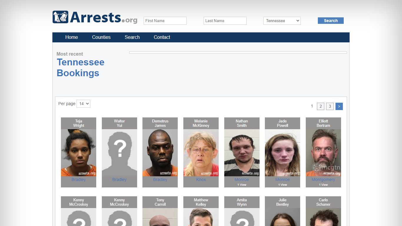Tennessee Arrests and Inmate Search